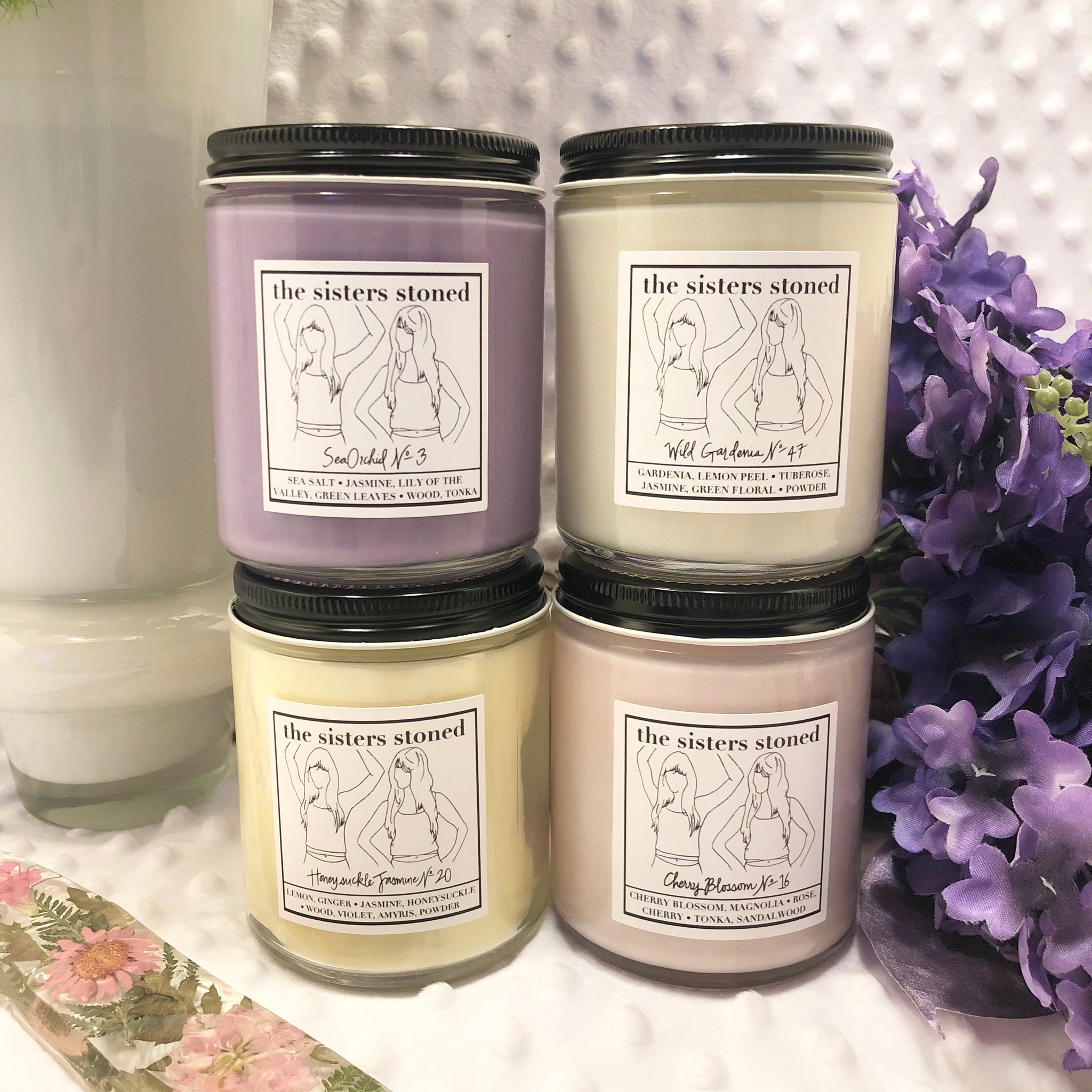 Flower Bouquet Candle Set of 4
